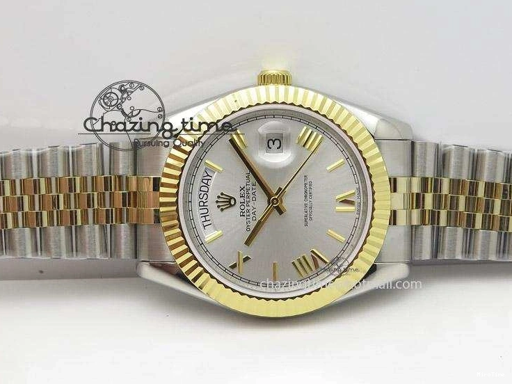 MiroTime 0108 DayDate II 41mm MK Best Edition SS RG Wrapped Sliver Dial Roman Marker On Bracelet A Casual 4005